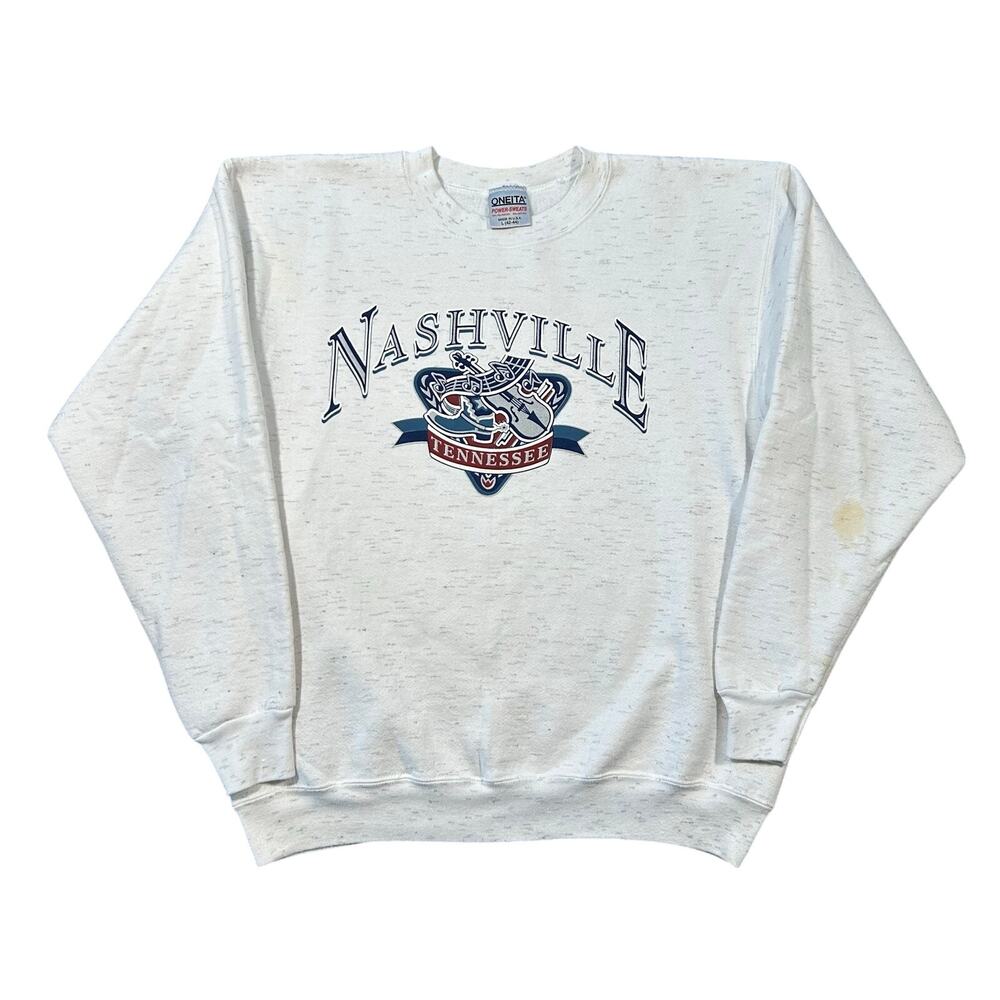 Vintage 90s Nashville Tennessee Sweatshirt Mens XL Country Jazz Pullover